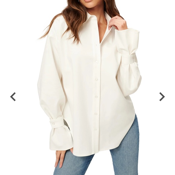 Good American Tops - EUC Good American Women's Tabbed Poplin Shirt, Small/Medium